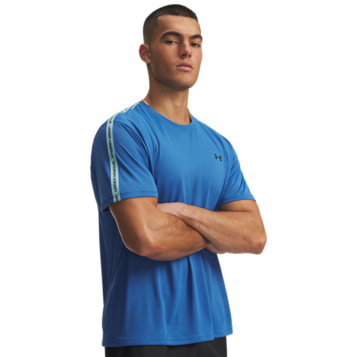 Męska koszulka treningowa Under Armour UA Tech Taping SS - niebieska