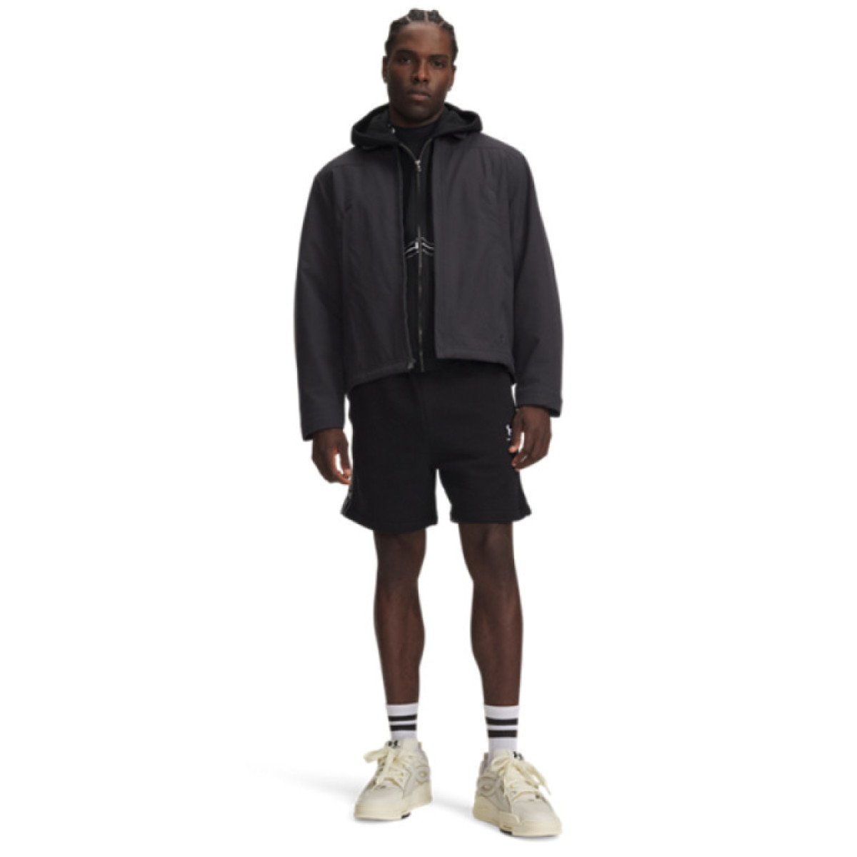 Męskie spodenki dresowe Under Armour UA Icon Flc Taped Short - czarne
