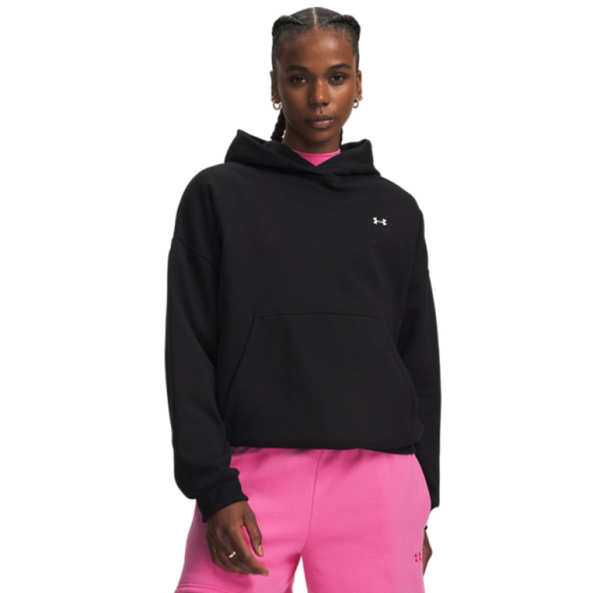 Damska bluza dresowa nierozpinana z kapturem Under Armour Icon Fleece Hoodie - czarna