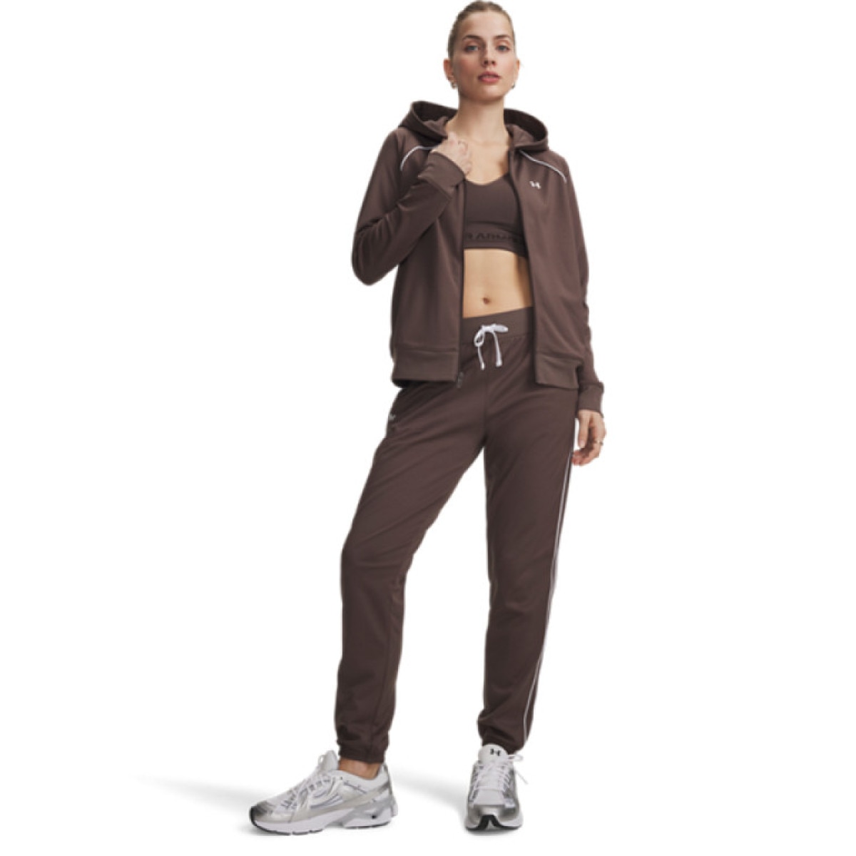 Damski dres komplet treningowy Under Armour UA Rival Tricot Tracksuit HD - brązowy
