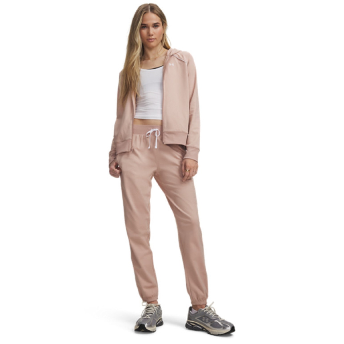 Damski dres komplet treningowy Under Armour UA Rival Tricot Tracksuit HD - beżowy