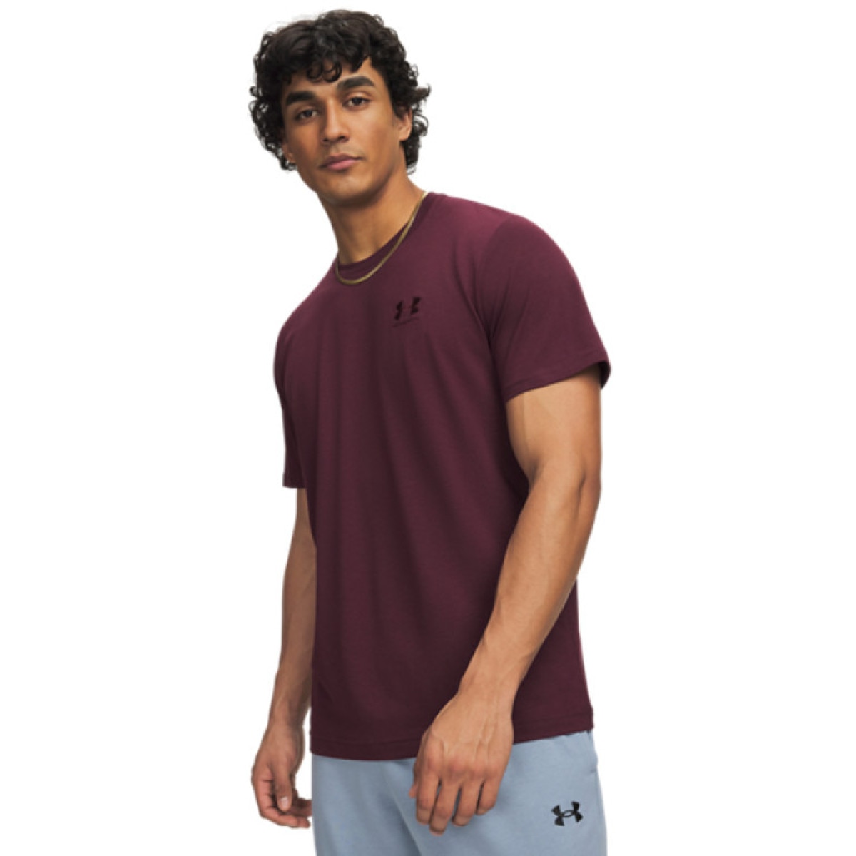 Męska koszulka z krótkim rękawem Under Armour UA M ICON TEE SS - burgundowa
