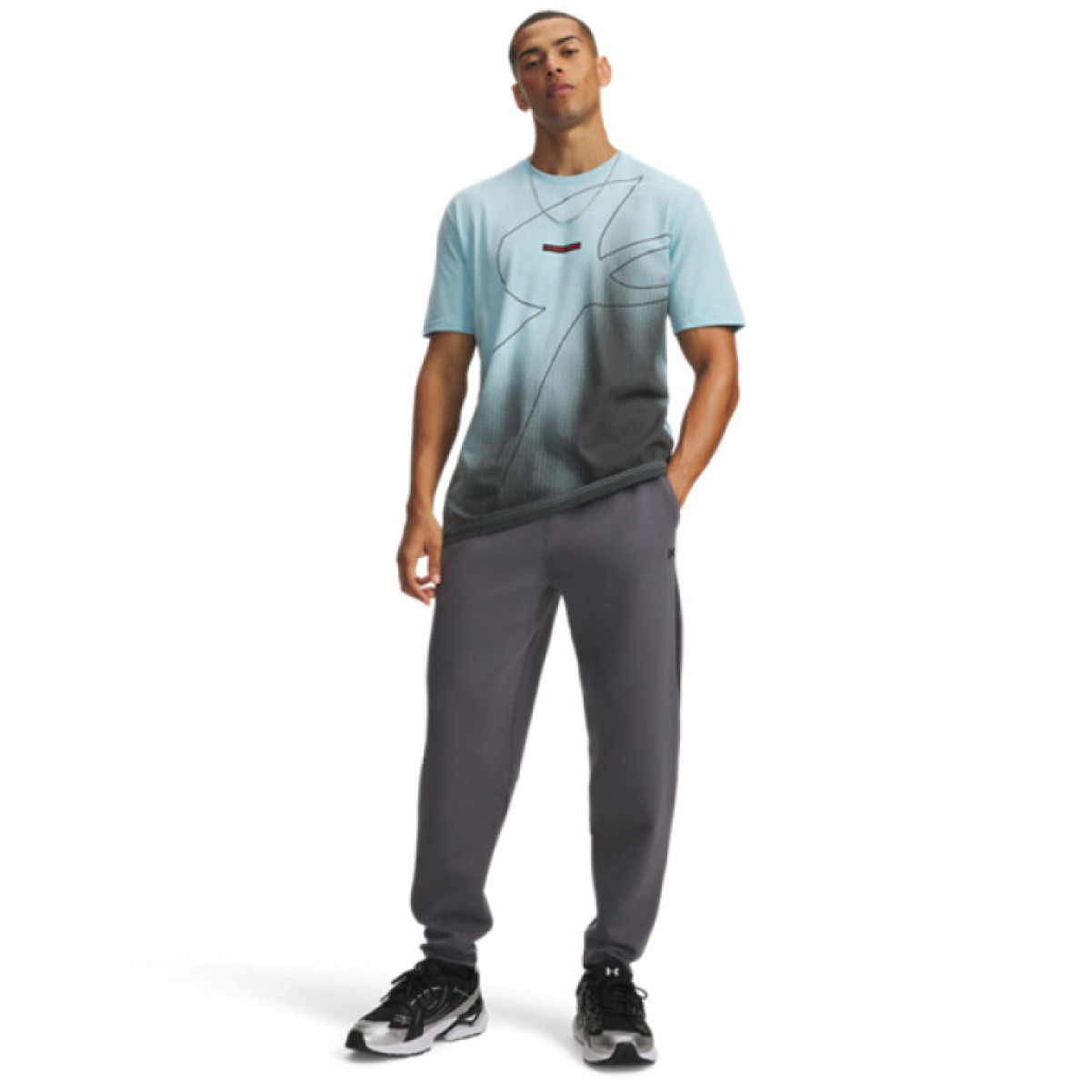 Męskie spodnie dresowe joggery Under Armour UA Unstoppable Flc Joggers - szare