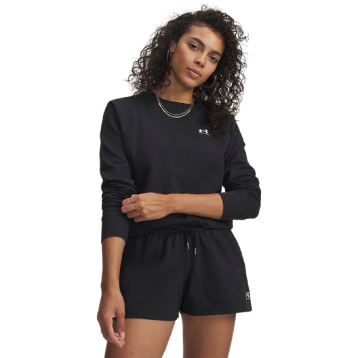 Damska bluza nierozpinana bez kaptura Under Armour Sport Terry Crew - czarna