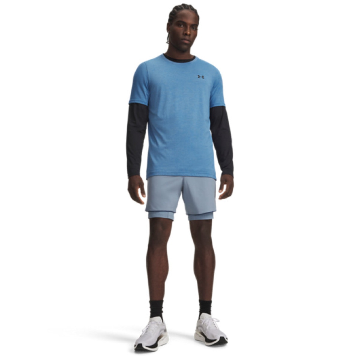 Męskie spodenki do biegania Under Armour UA Velociti Pro 2-in-1 Short - niebieskie