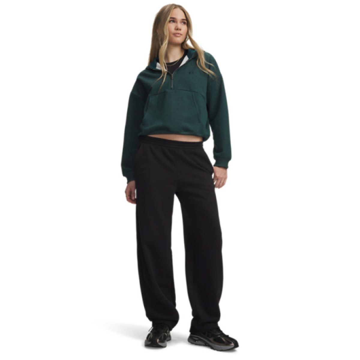 Damskie spodnie dresowe Under Armour UA Icon Fleece Barrel Pant - czarne