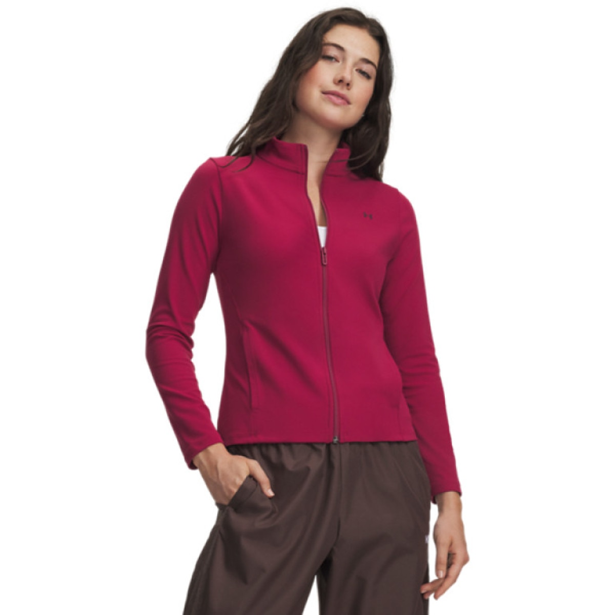 Damska bluza treningowa Under Armour Motion FZ - burgundowa
