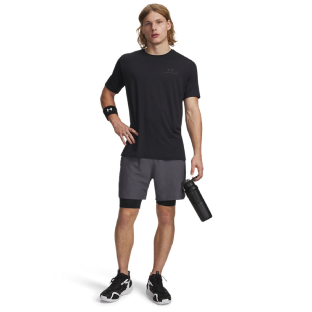 Męskie spodenki treningowe 2w1 Under Armour UA Vanish Wven Short 2.0 2n1 - szare