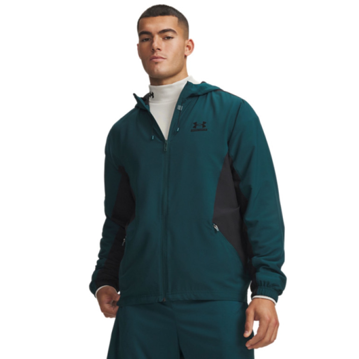 Męska kurtka treningowa Under Armour UA Tech Sport Woven Jacket - turkusowa