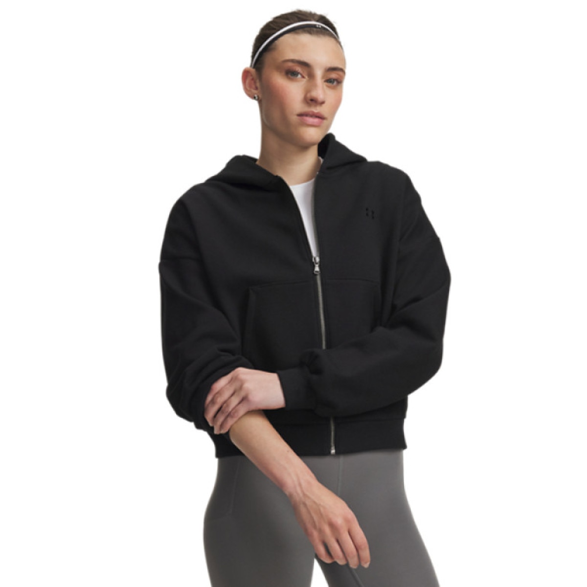 Damska bluza dresowa rozpinana z kapturem Under Armour Icon Fleece FZ - czarne