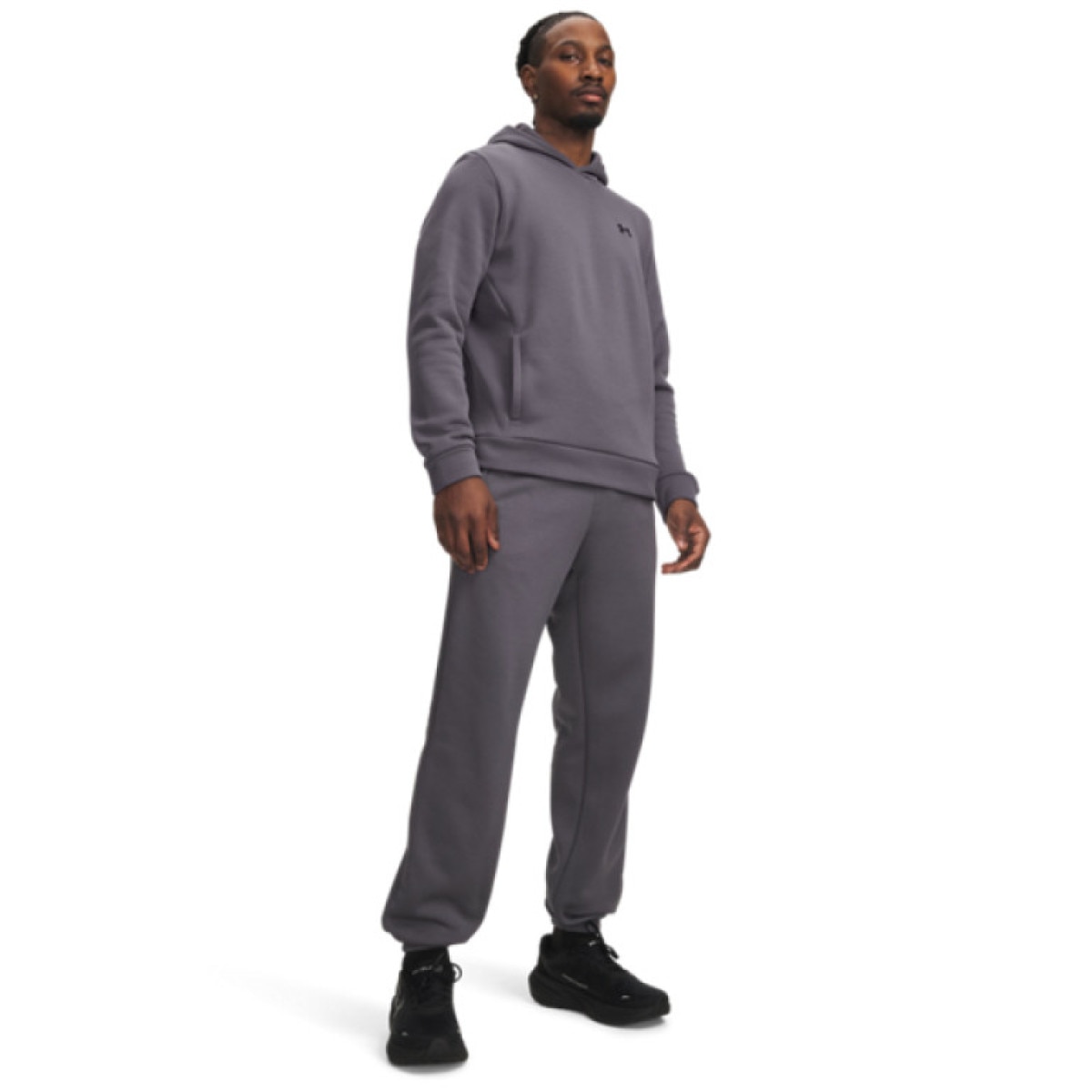 Męskie spodnie treningowe joggery Under Armour UA Armour Fleece Joggers - szare