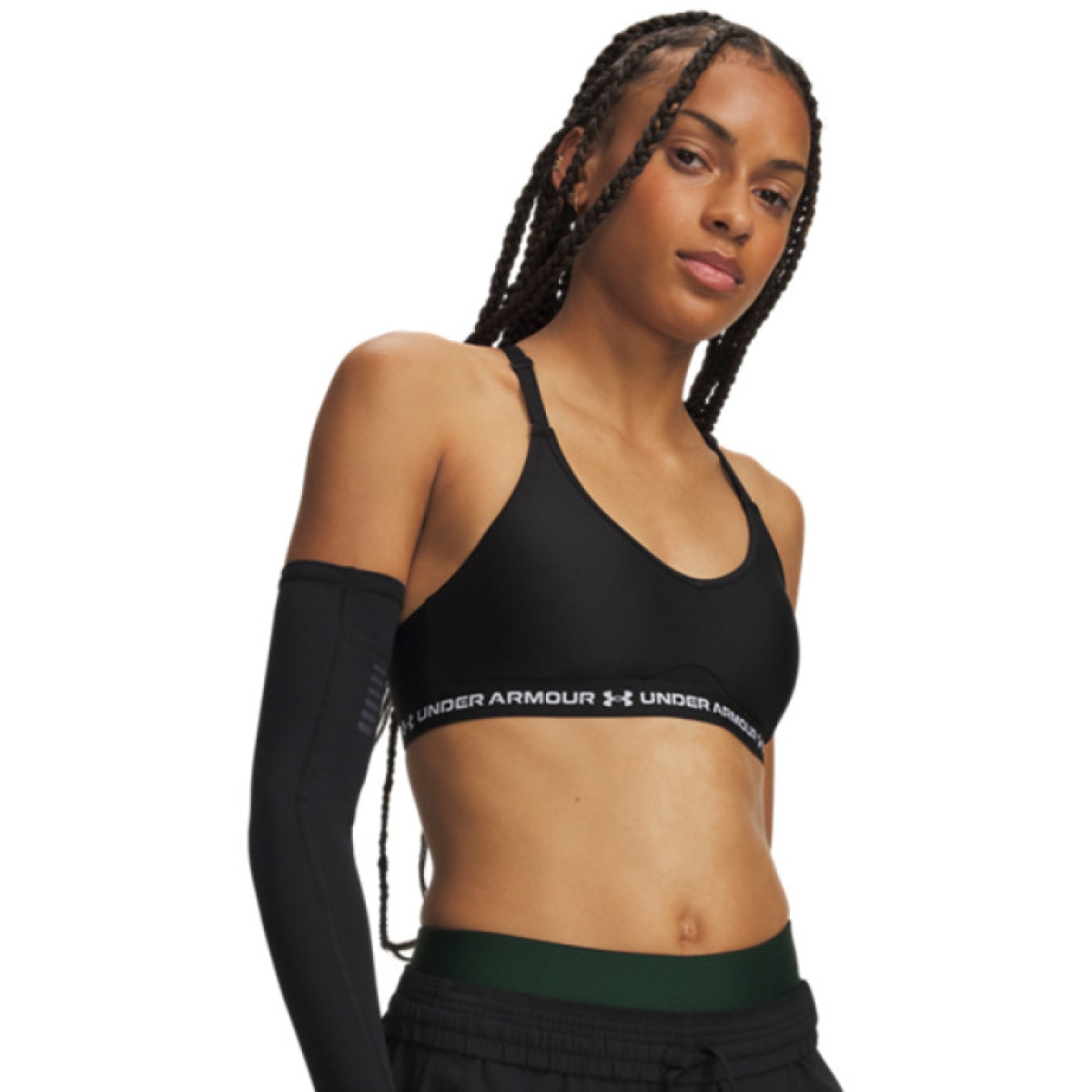 Damski biustonosz treningowy Under Armour Crossback Low Strappy - czarny
