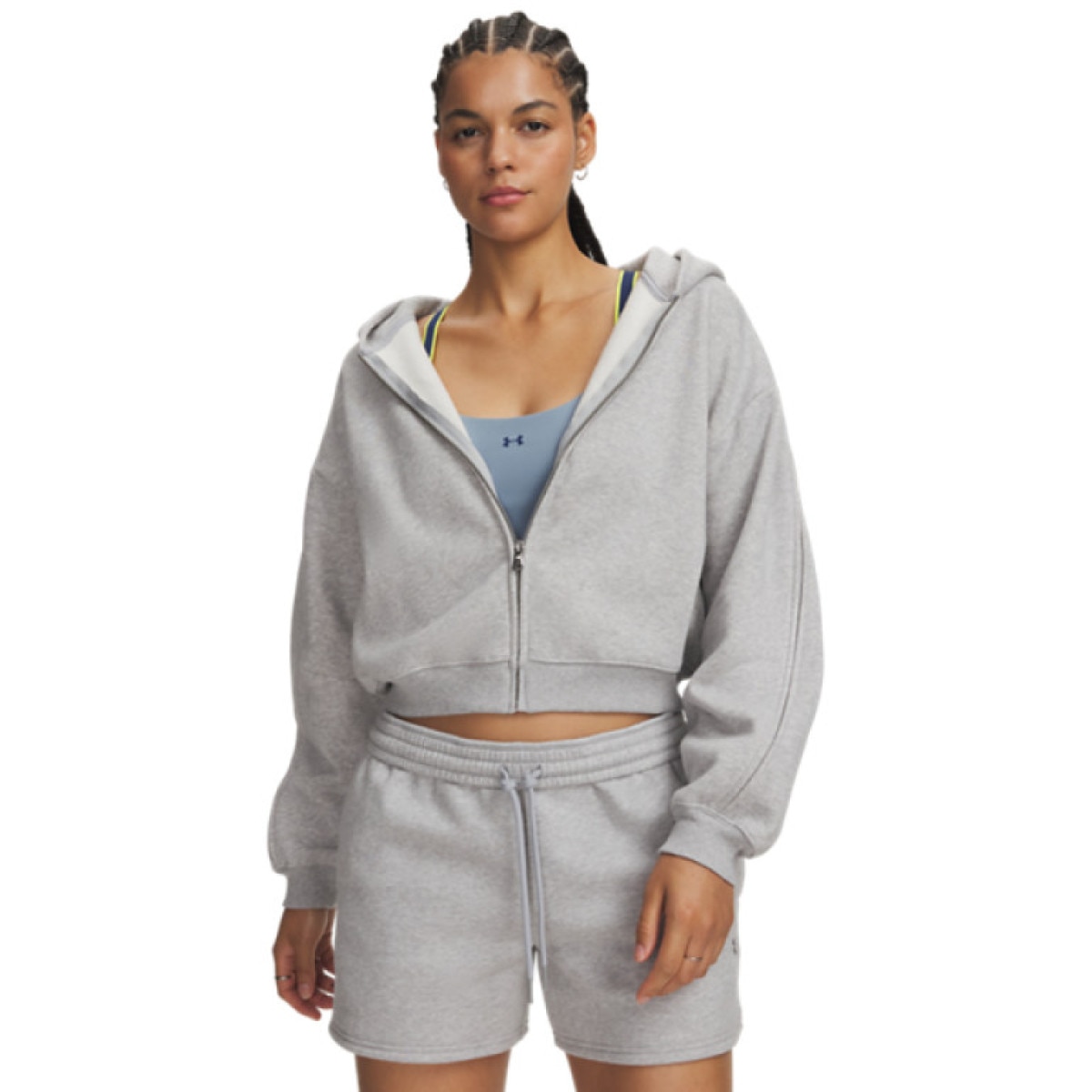 Damska bluza dresowa rozpinana z kapturem Under Armour UA Icom Sama Fleece FZ - szara