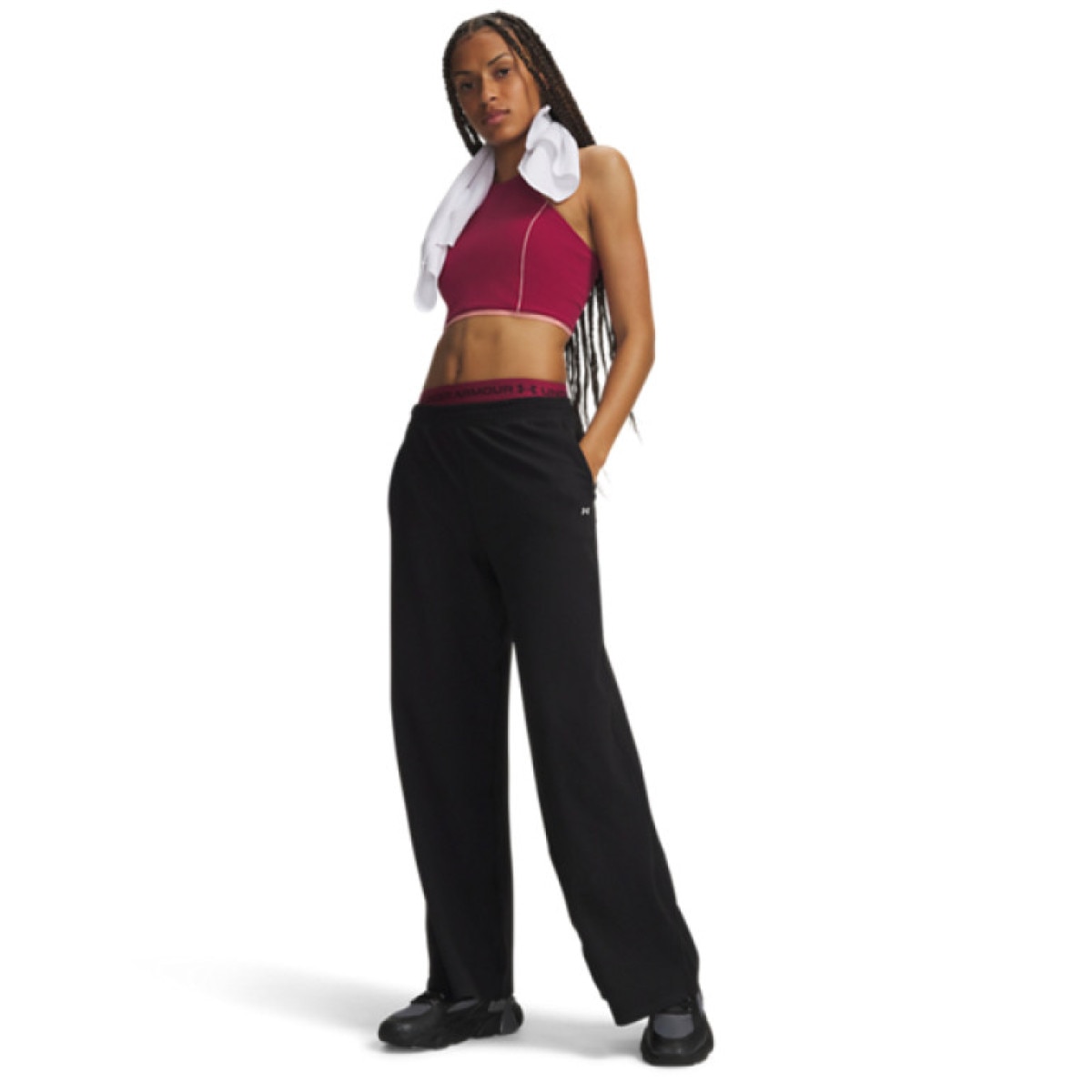Damskie spodnie treningowe Under Armour Motion Wide Leg Pant - czarne