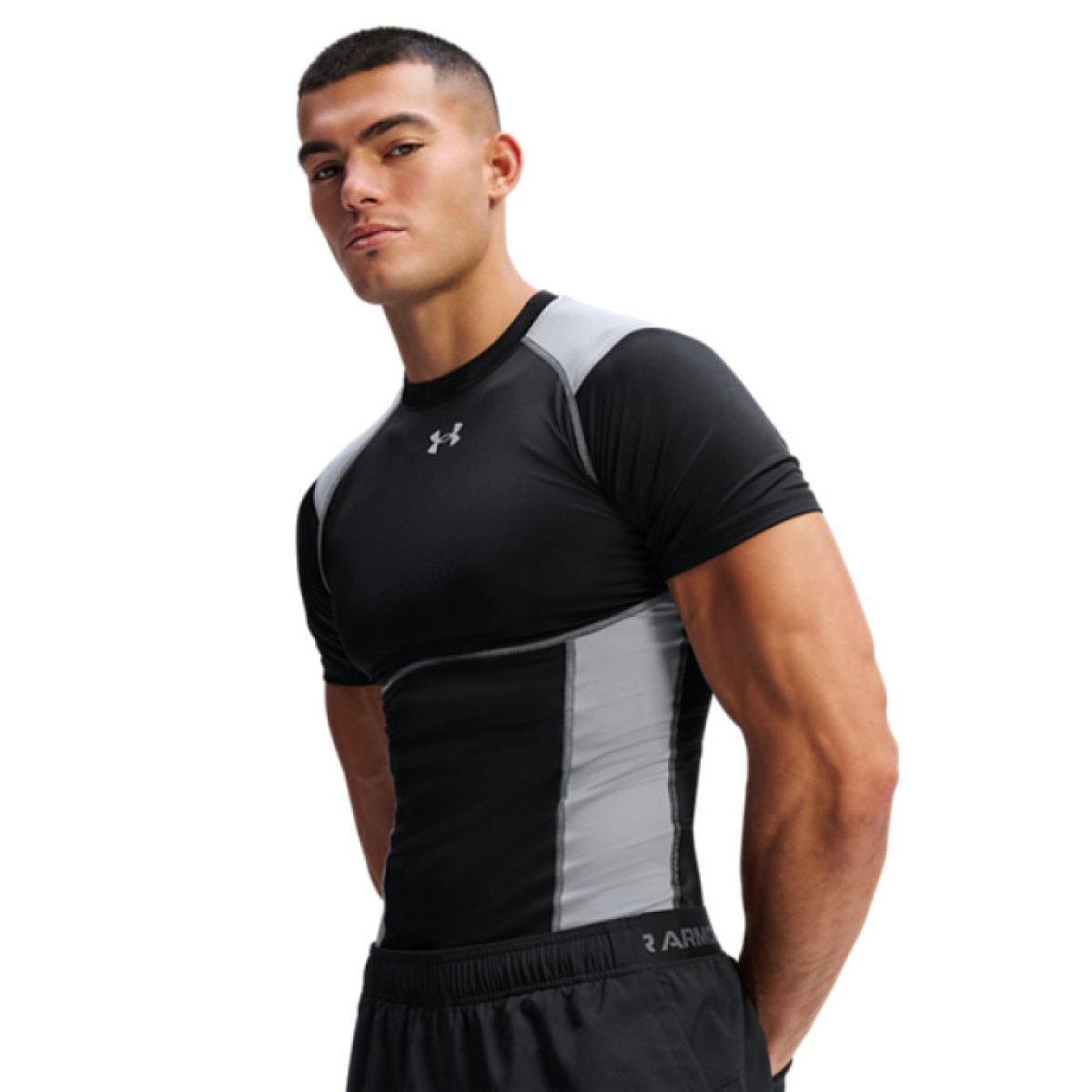 Męska koszulka treningowa Under Armour UA HeatGear Elite Comp SS - czarna