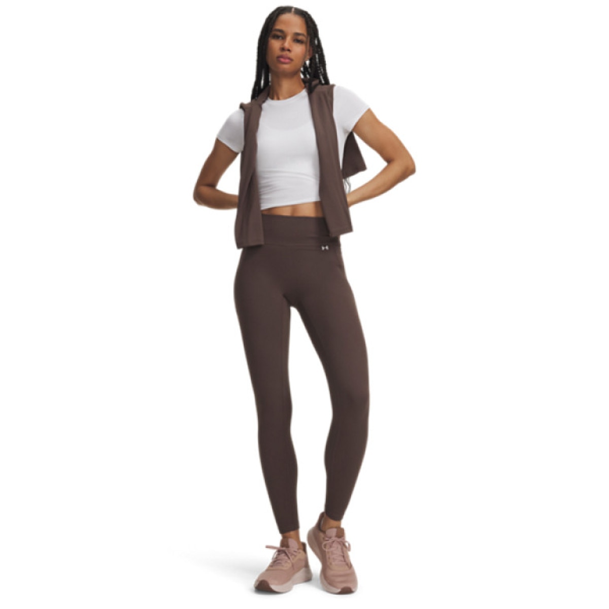 Damskie legginsy treningowe Under Armour Motion 7/8 Legging - brązowe