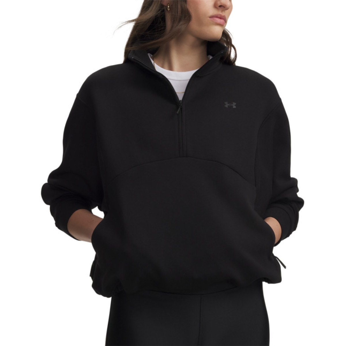 Damska bluza dresowa nierozpinana Under Armour Unstoppable Fleece HZ - czarna