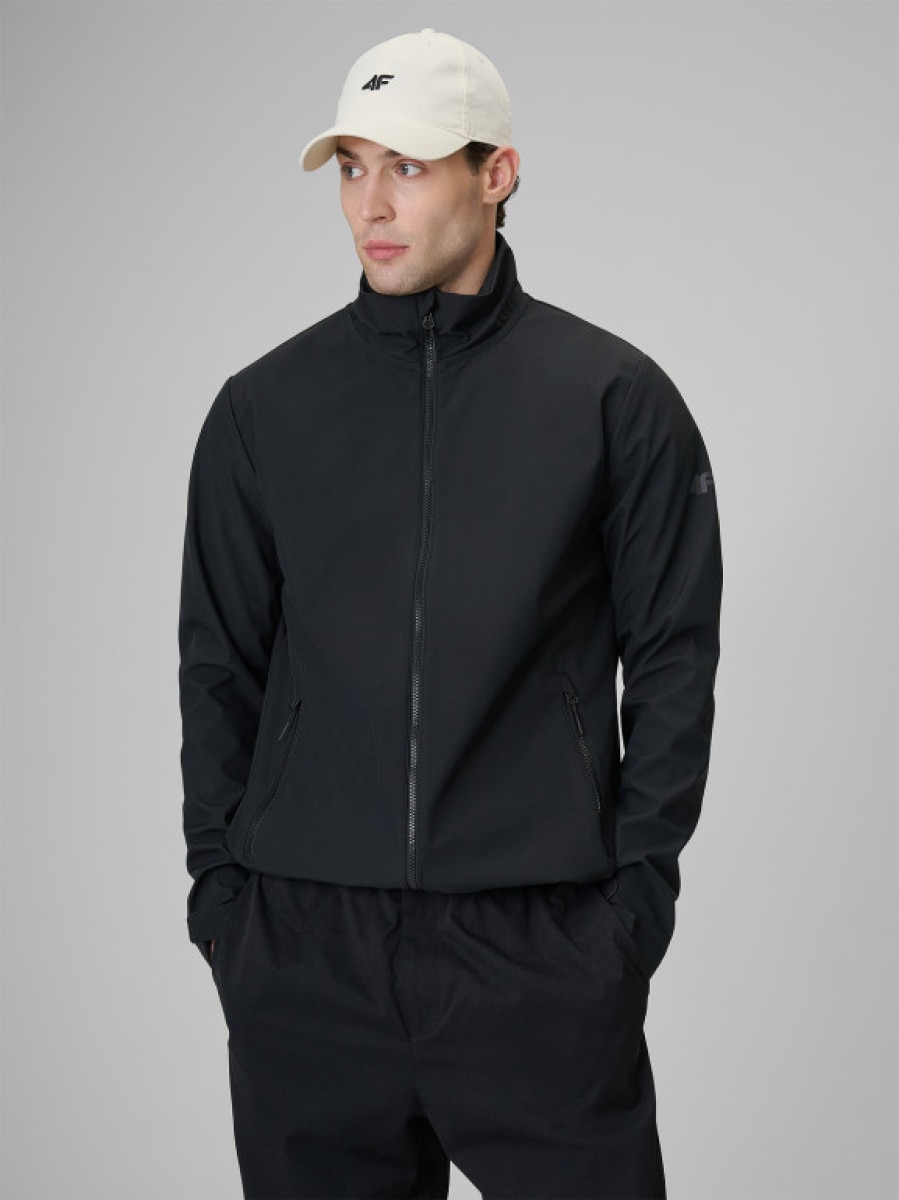 Męska kurtka softshell wiatroodporna 4F 4FWSS26TSOFM548 - czarna