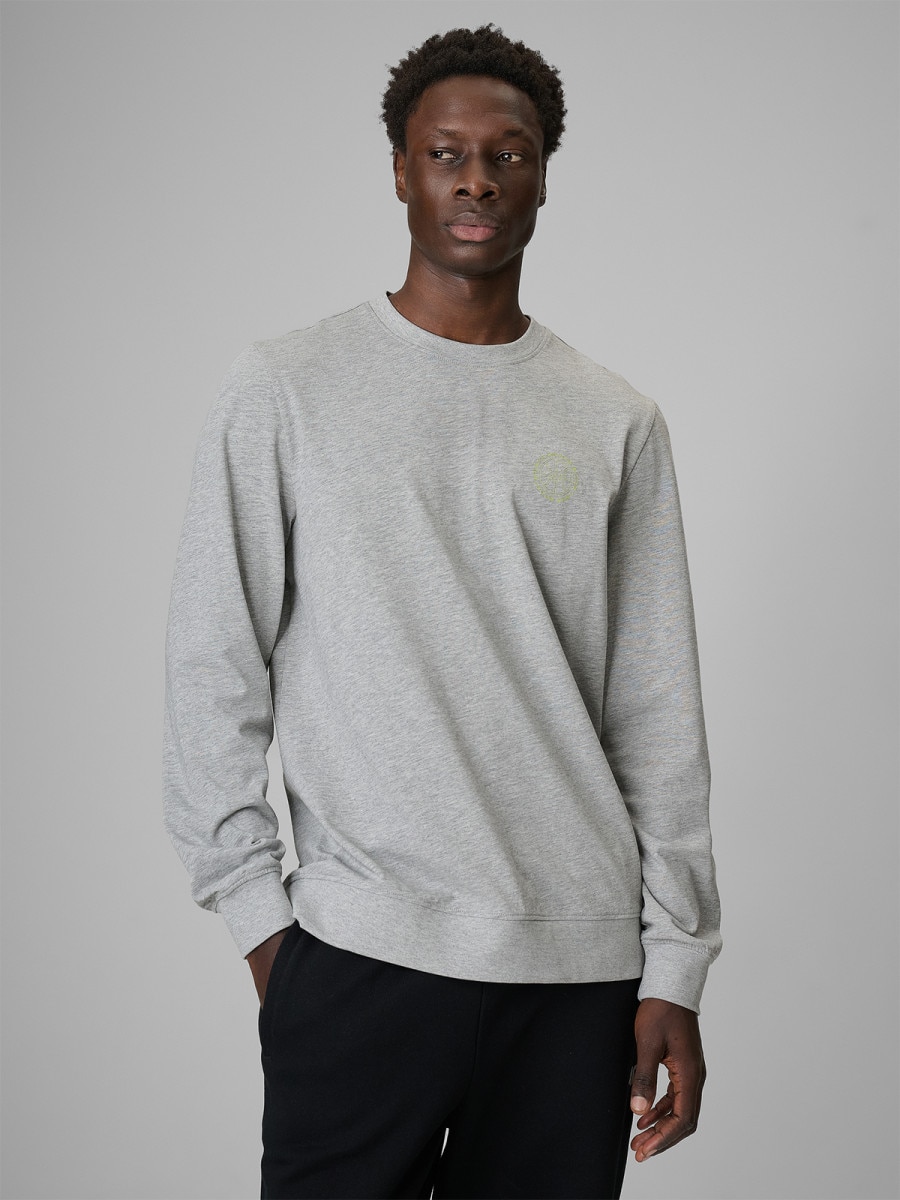 Męski longsleeve bez nadruku 4F 4FRSS26TLONM671 - szary
