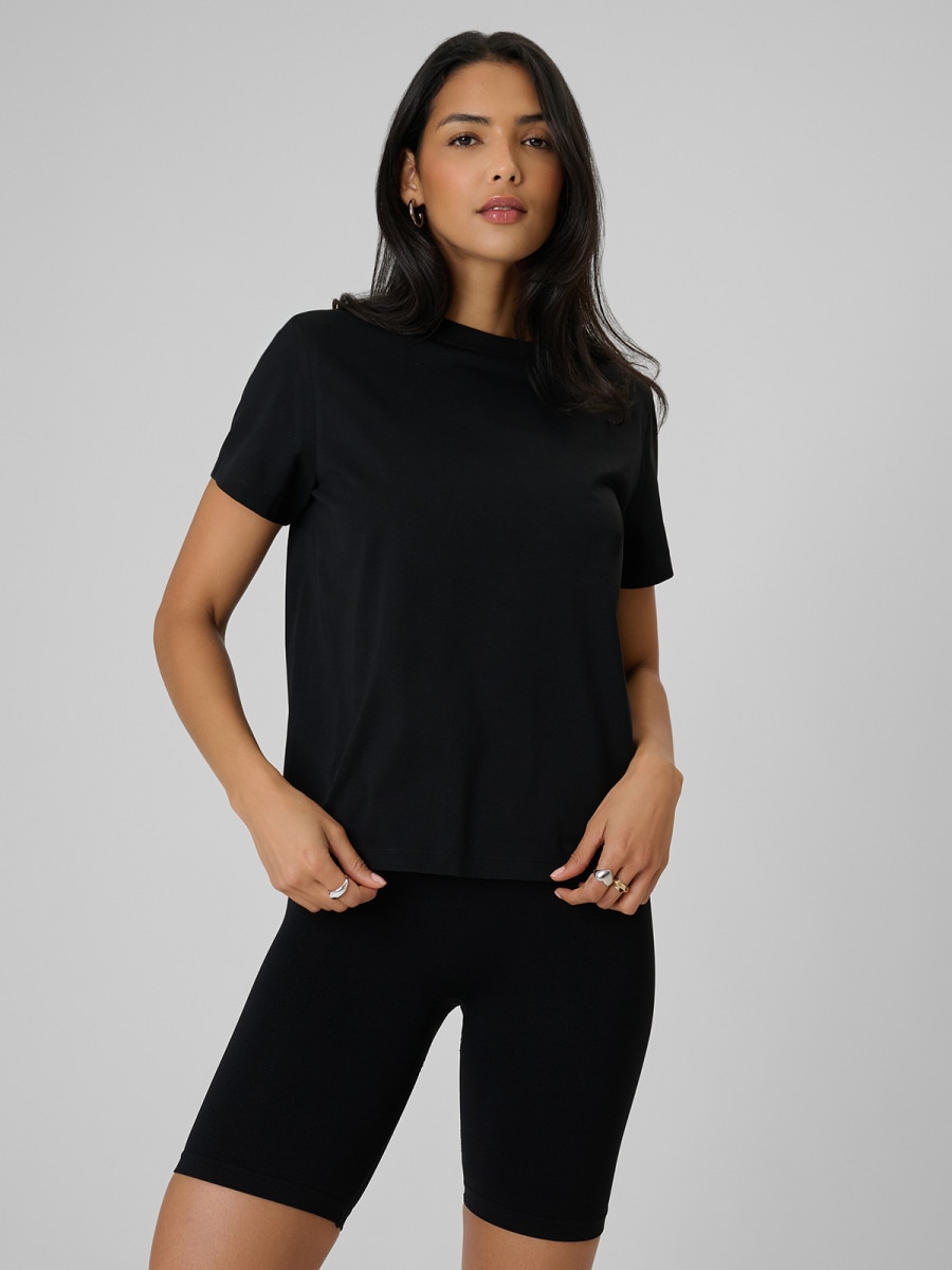 Damski t-shirt bez nadruku 4F 4FRSS26TTSHF3797 - czarny
