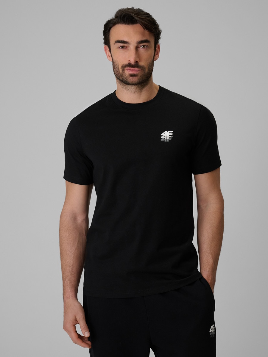 Męski t-shirt bez nadruku 4F 4FRSS26TTSHM3973 - czarny