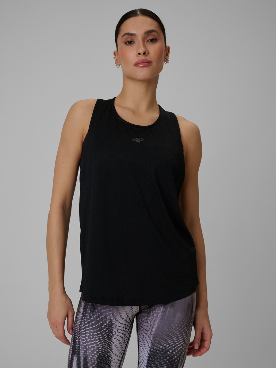 Damski top treningowy 4F 4FWSS26TFSLF743 - czarny