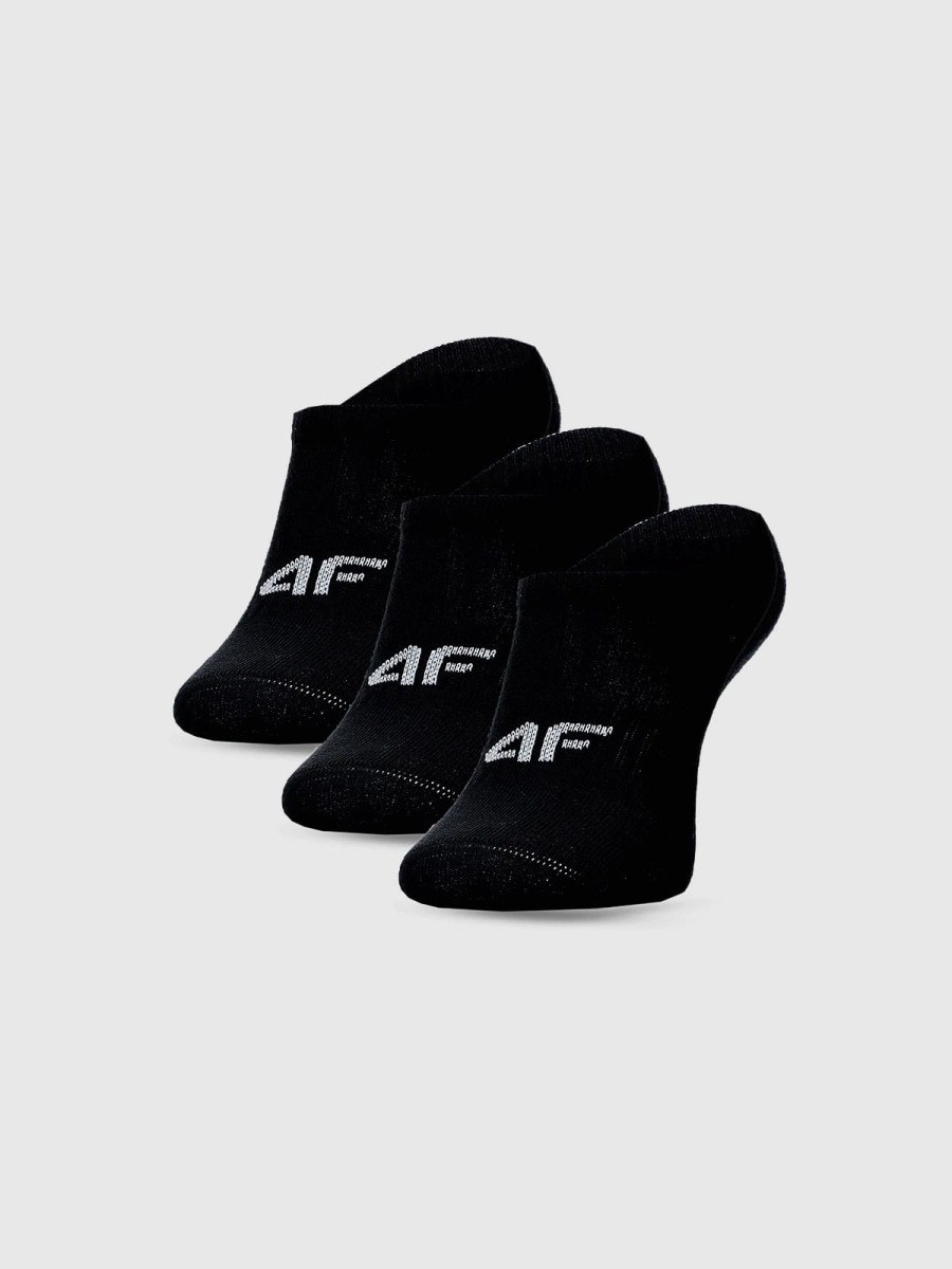 Chłopięce skarpetki za kostkę (3-pack) 4F 4FJWMM00USOCM498 - czarne