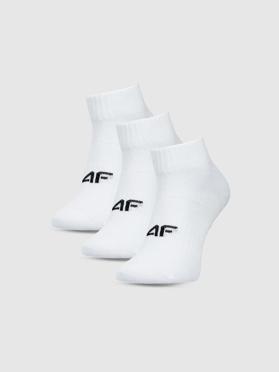 Chłopięce skarpetki za kostkę (3-pack) 4F 4FJWMM00USOCM499 - białe