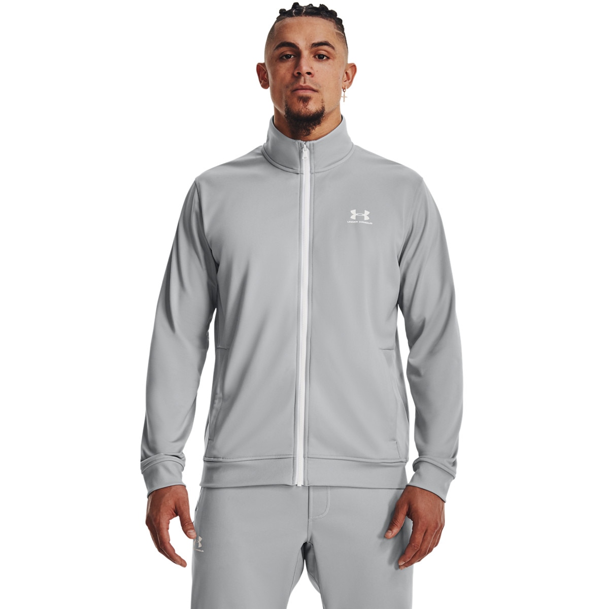 Męska bluza rozpinana bez kaptura Under Armour Sportstyle Tricot Jacket - szara