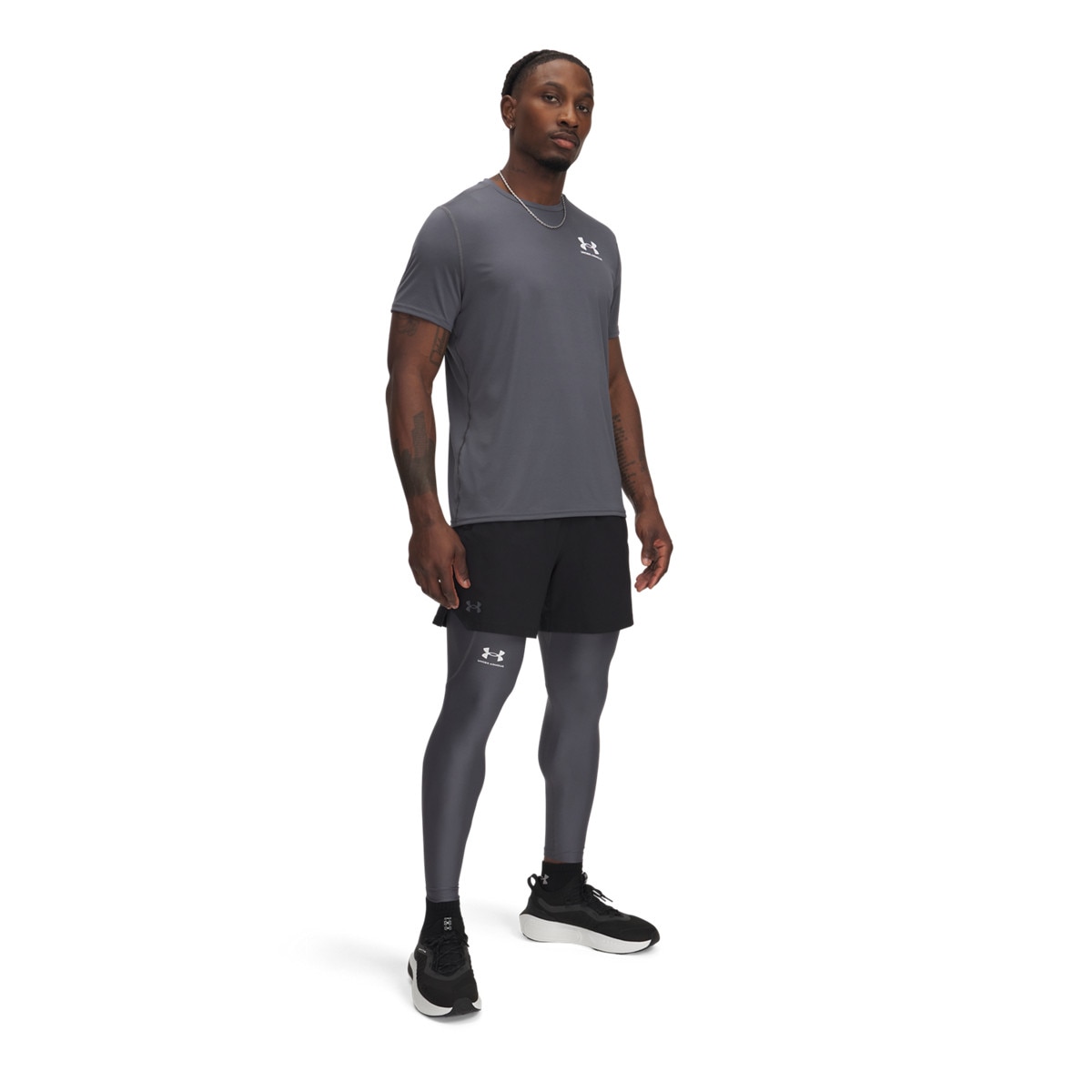 Męskie legginsy treningowe Under Armour UA HG Armour Leggings - szare