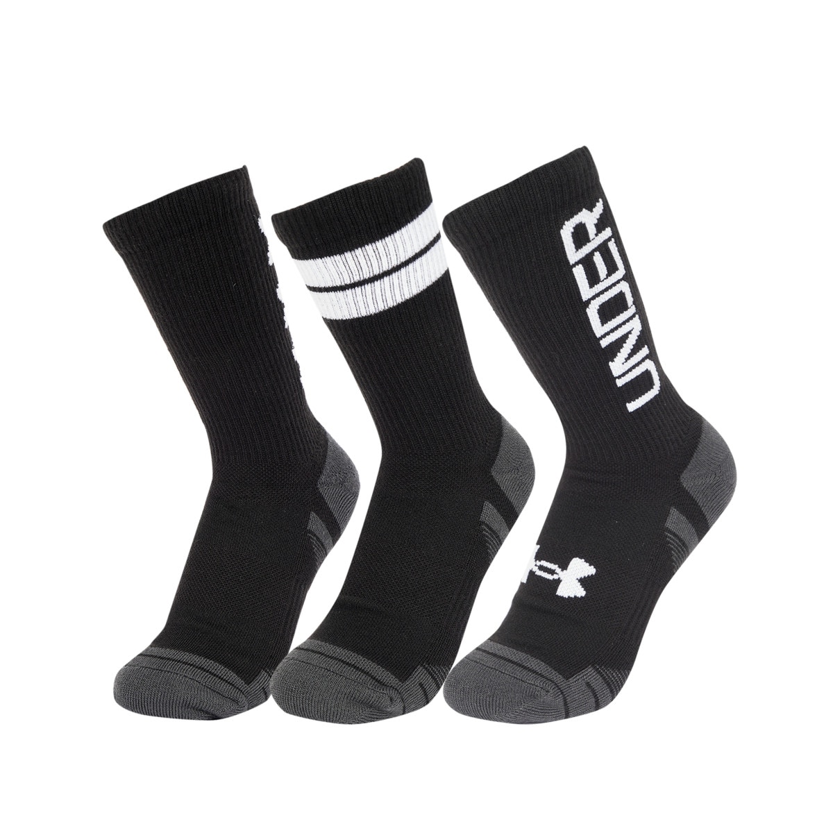 Skarpetki treningowe uniseks (3-pack) Under Armour UA Perf Tech Nov Crew - czarne