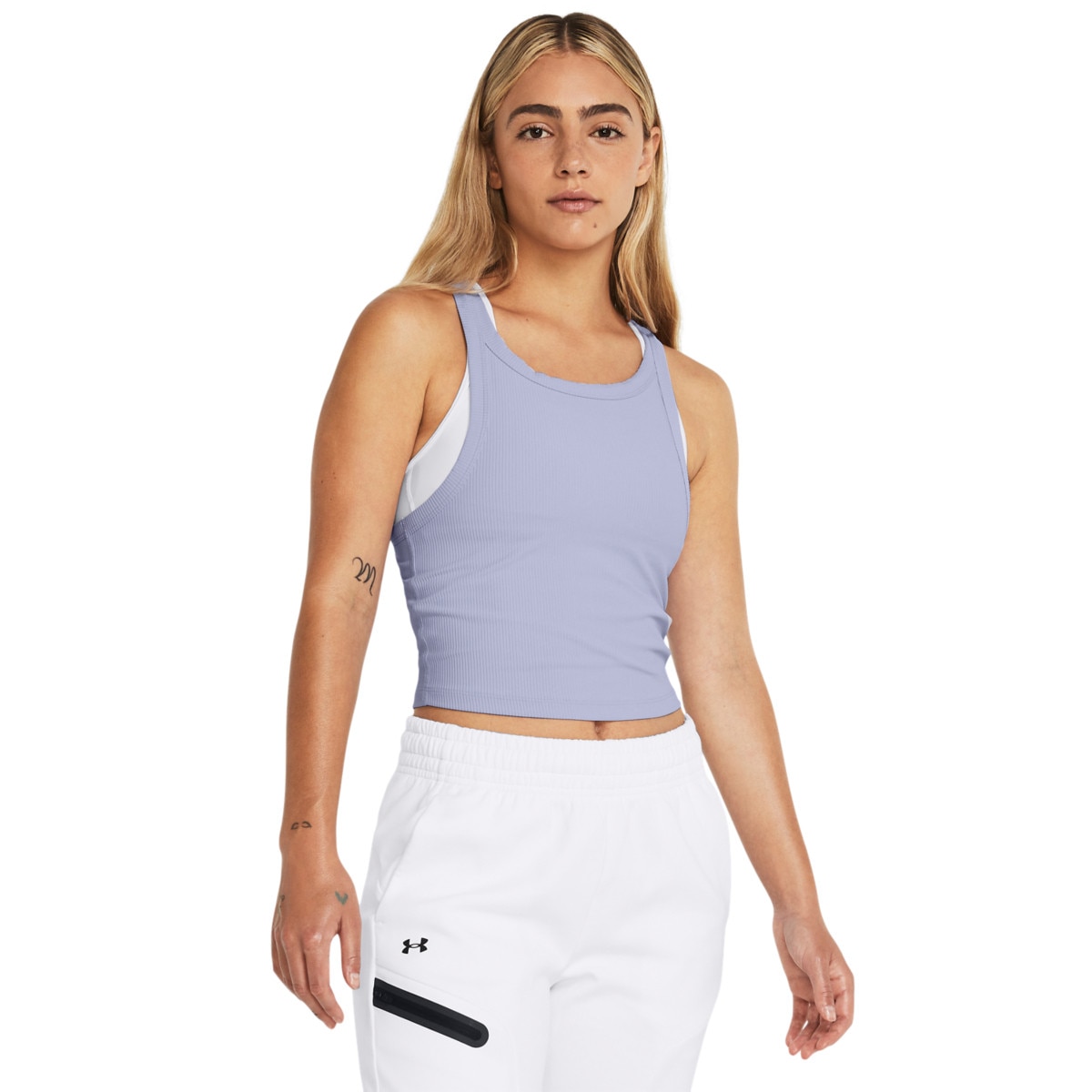 Damski top treningowy Under Armour Meridian Rib Crop Tank - fioletowy