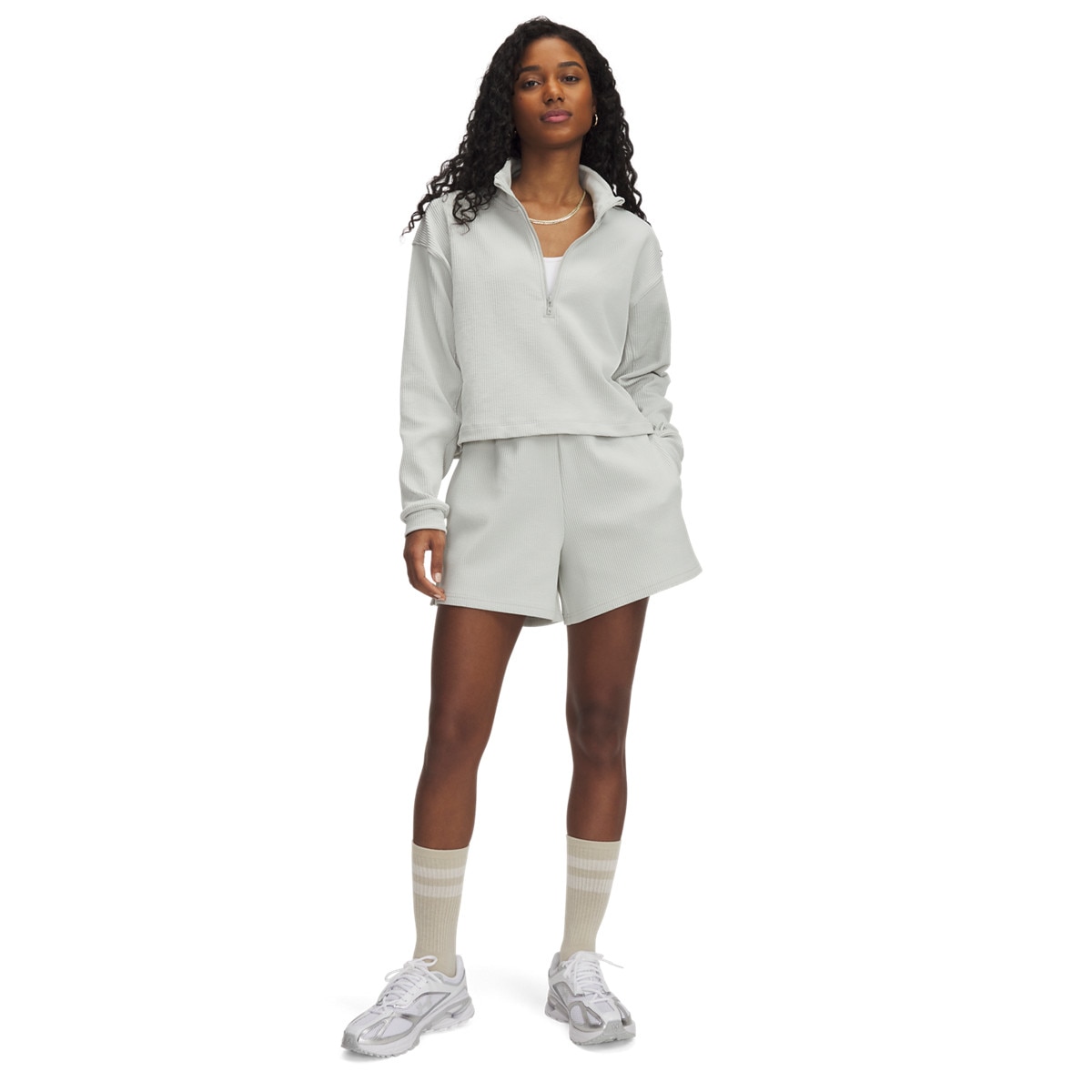 Damskie spodenki treningowe Under Armour UA Meridian Rib Short - zielone