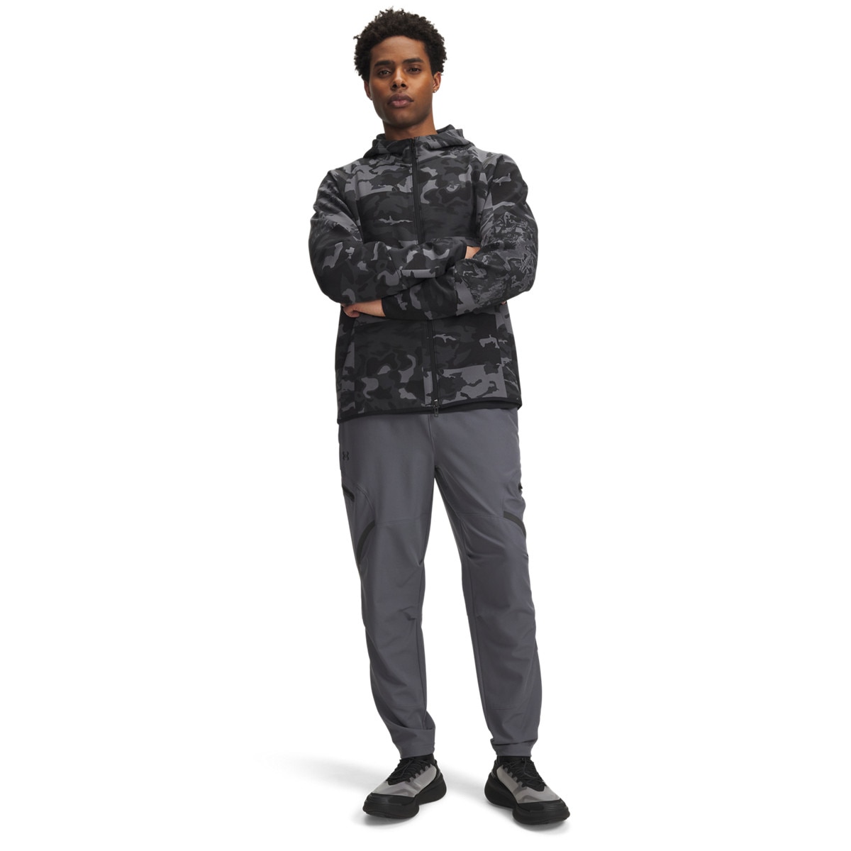 Męskie spodnie treningowe cargo UA Unstoppable Cargo Pant - szare