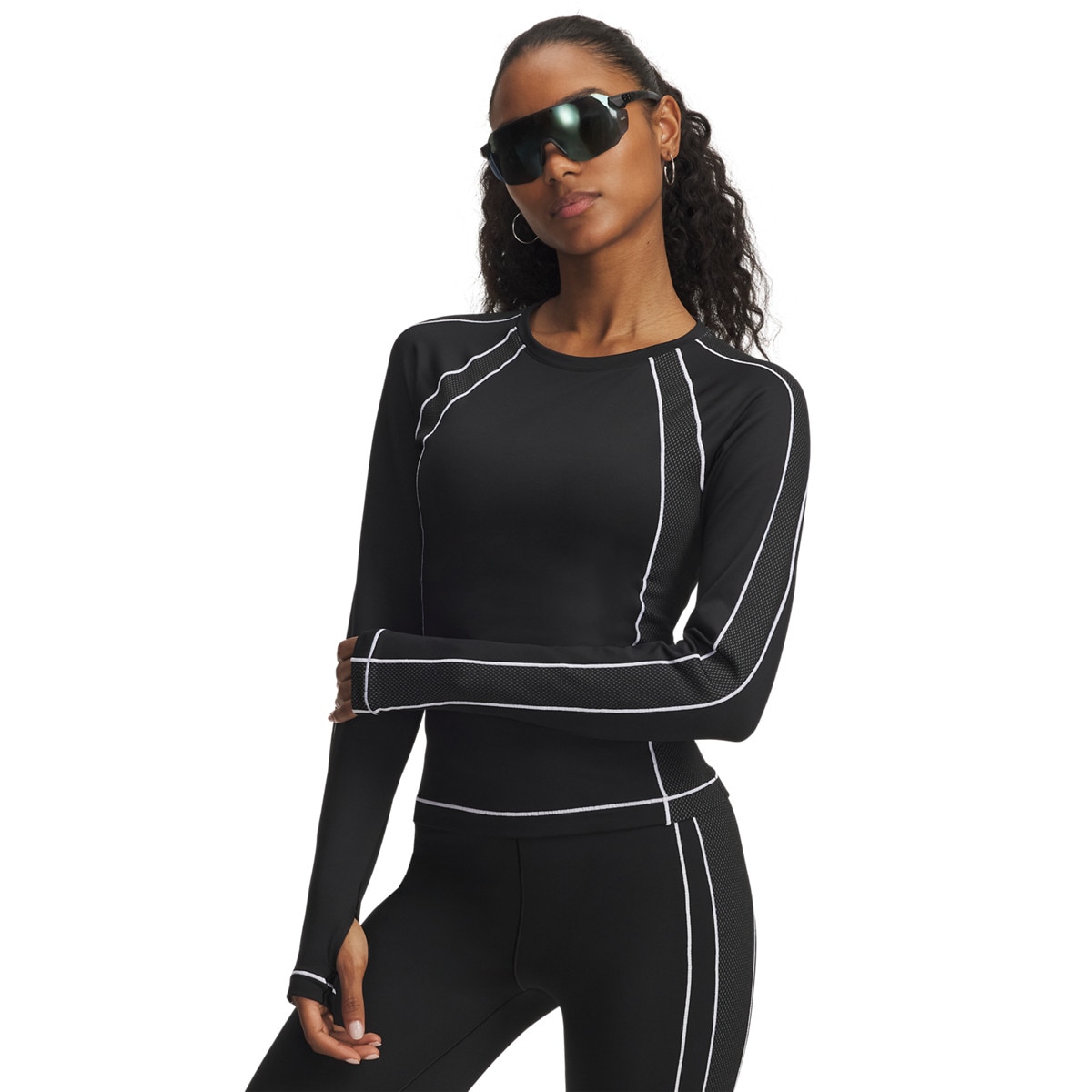 Damski longsleeve treningowy Under Armour UA ColdGear Textured Crew - czarny