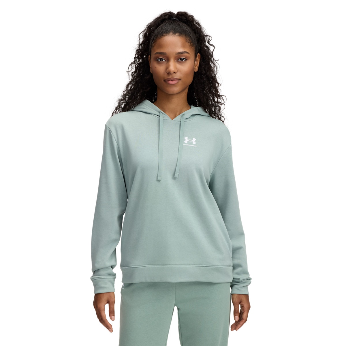 Damska bluza dresowa nierozpinana z kapturem Under Armour UA Rival Terry Hoodie - zielona