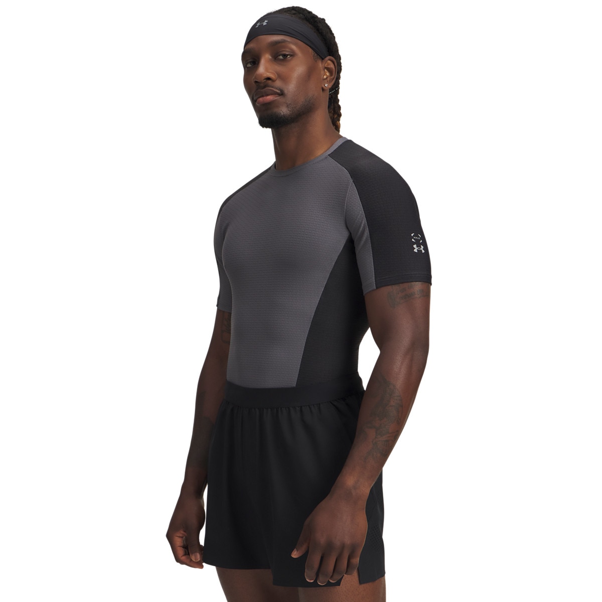 Męska koszulka treningowa Under Armour UA Halo Bonded Auxetic SS - szara