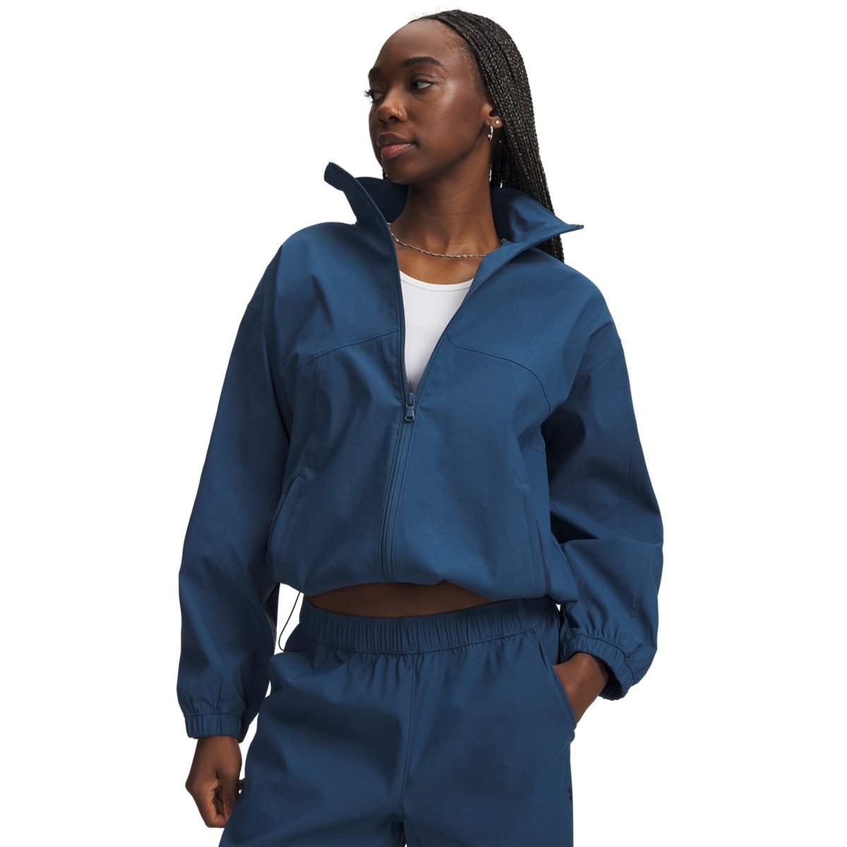 Damska kurtka Under Armour UA Unstoppable Woven FZ – granatowa