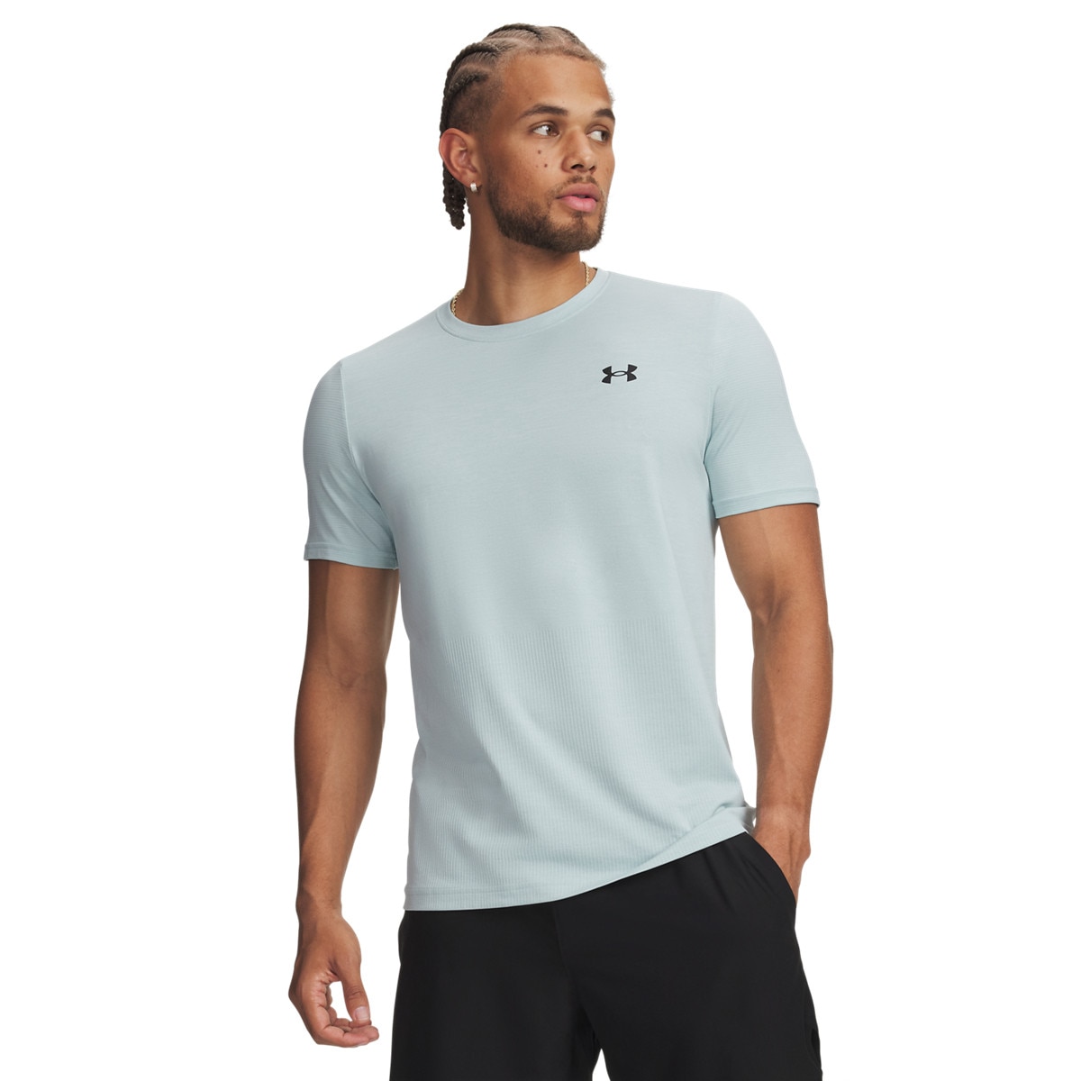 Męska koszulka treningowa Under Armour UA Vanish Elite Seamless SS - niebieska