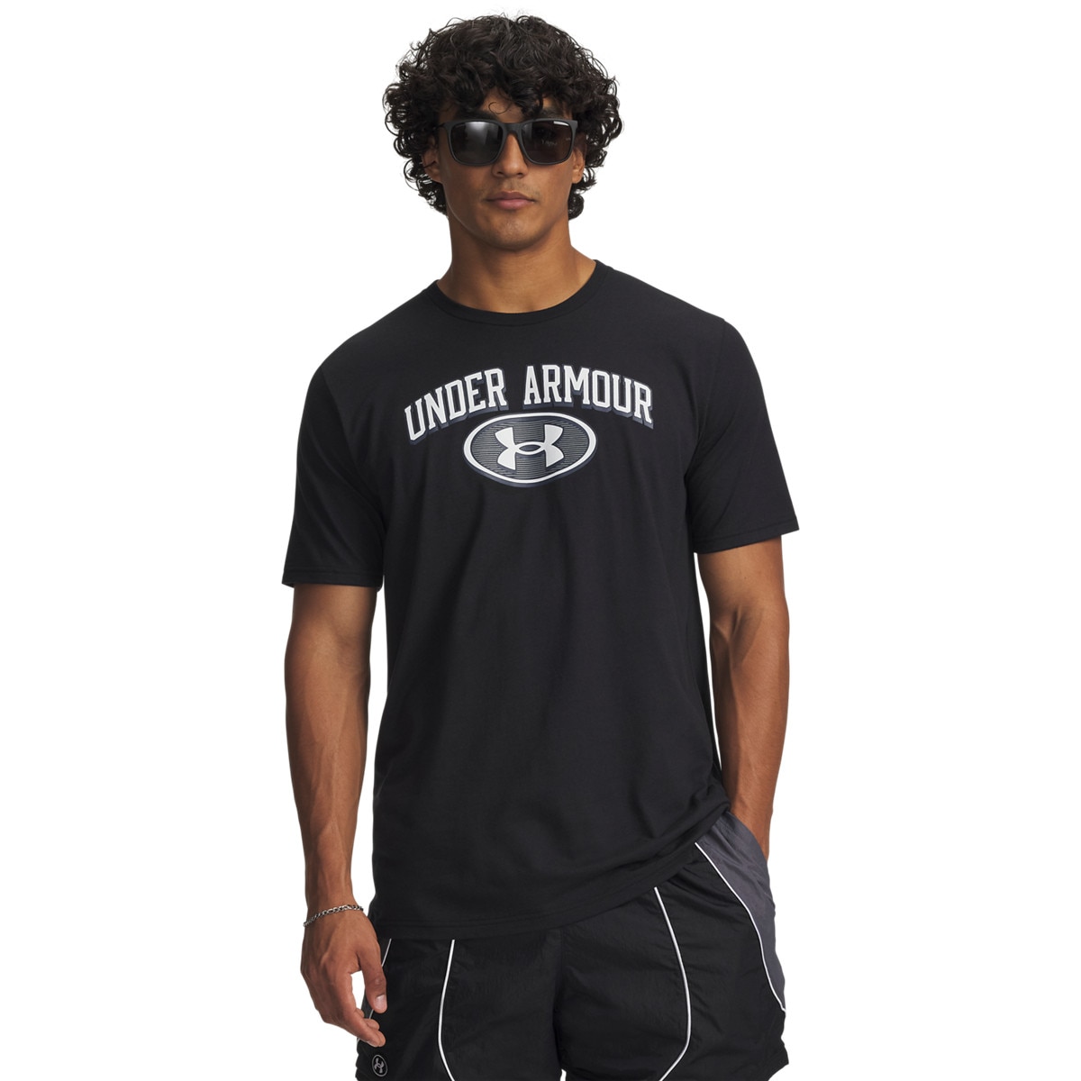 Męski t-shirt z nadrukiem Under Armour UA M WM Locker Tag Short Sleeve - czarny