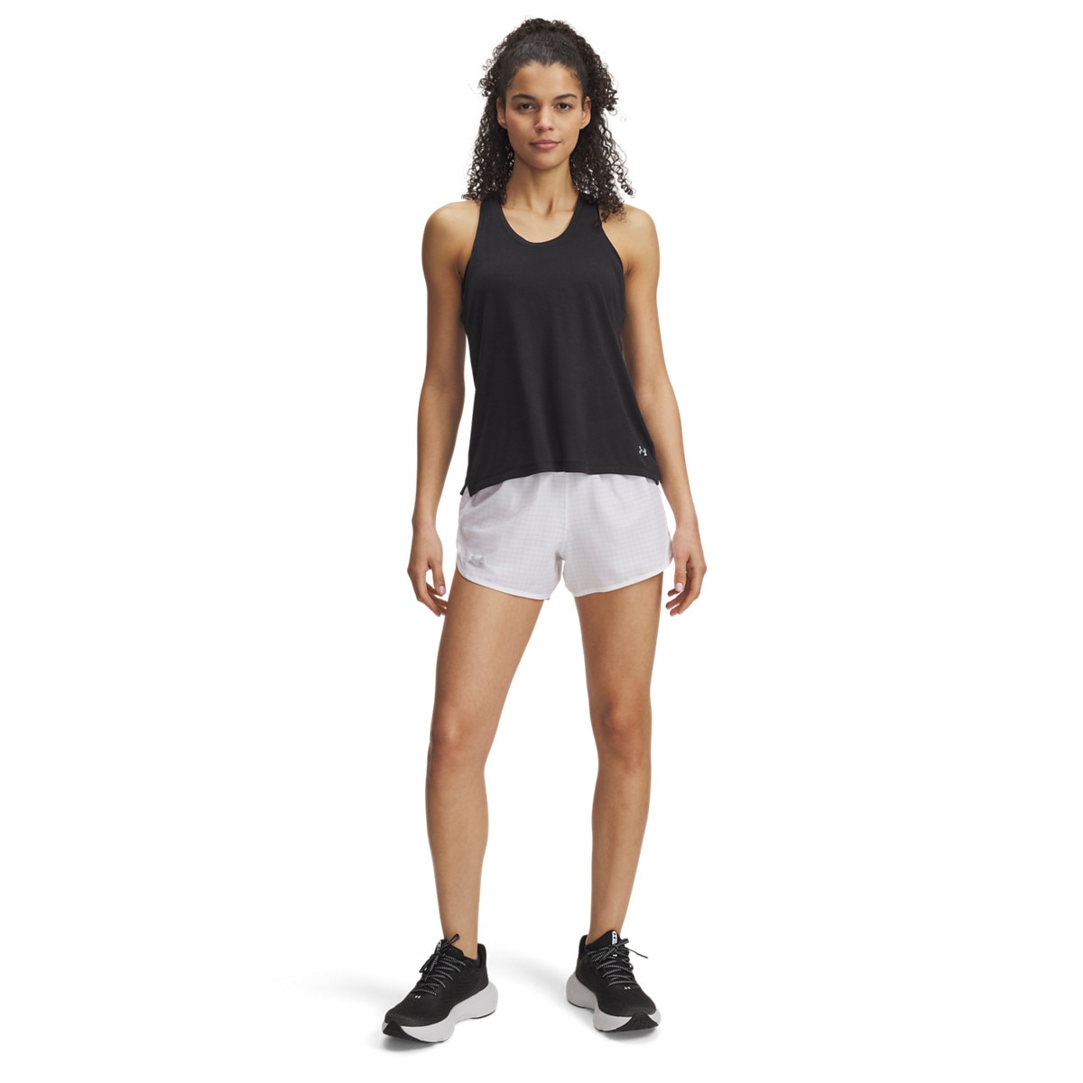 Damskie spodenki do biegania Under Armour UA Fly By 3'' Novelty Shorts - białe