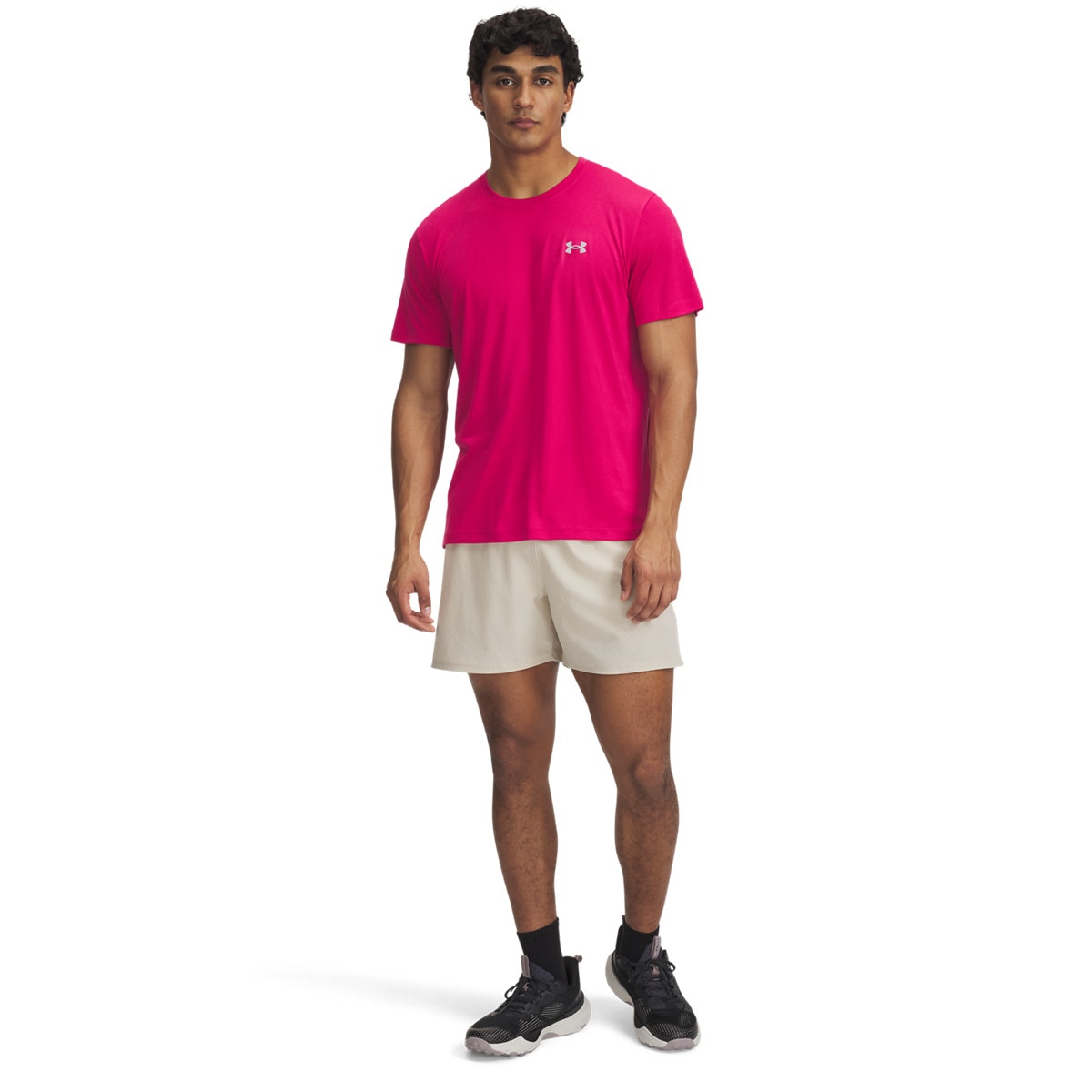 Męskie spodenki do biegania Under Armour UA Trail Run Launch Shorts - beżowe
