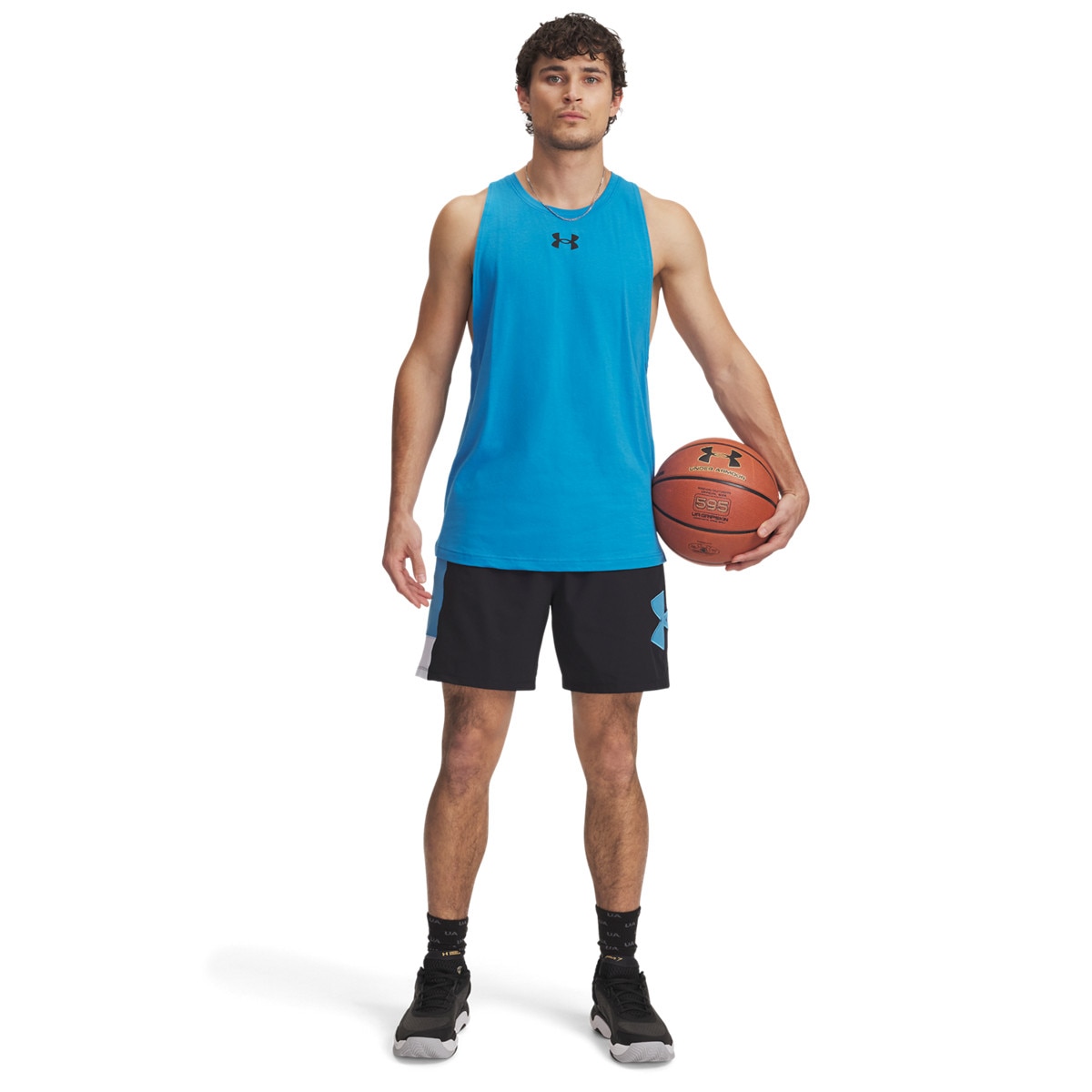 Męskie spodenki do koszykówki Under Armour UA Zone 7" Woven Short - czarne