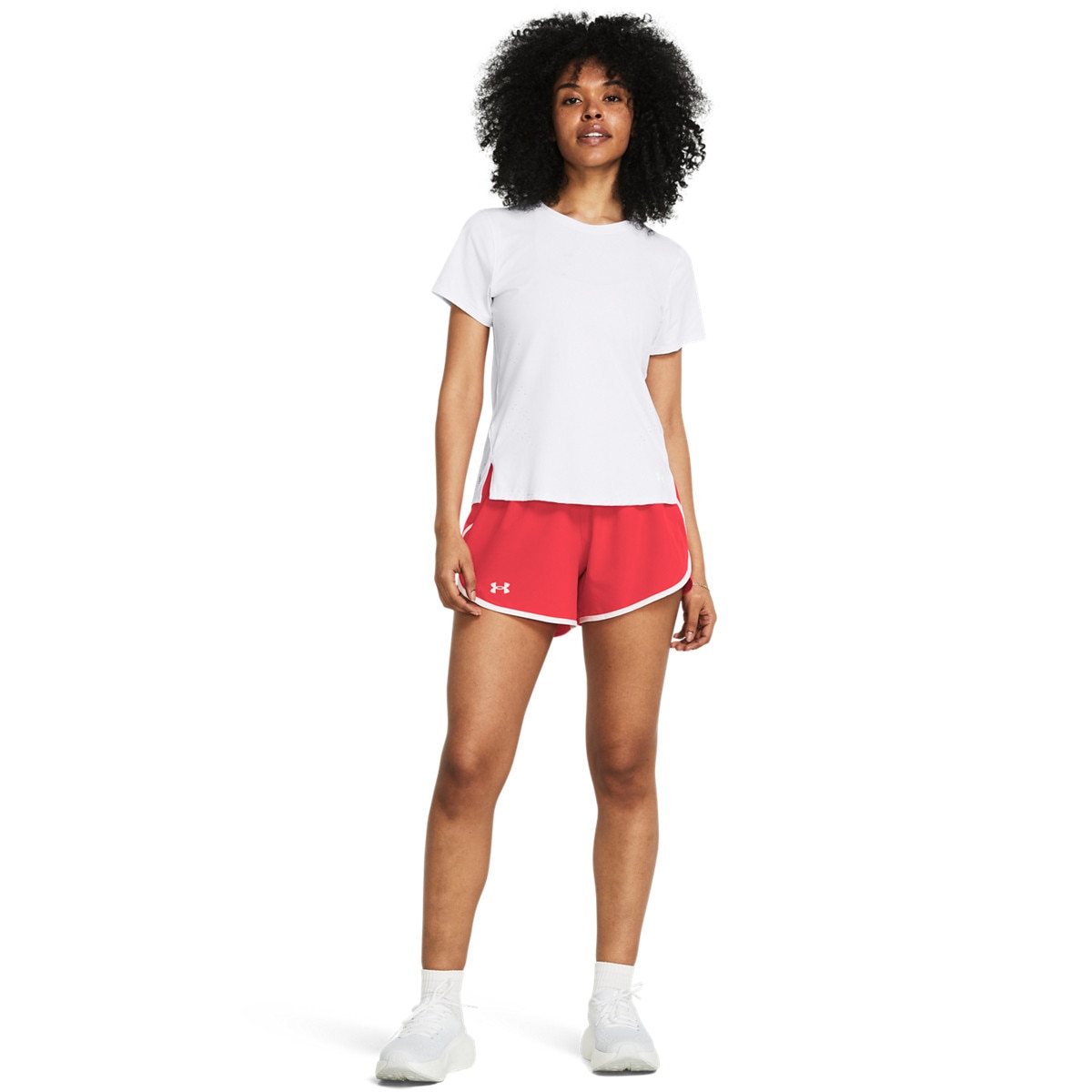 Damskie spodenki do biegania Under Armour UA Fly By 3'' Shorts - czerwone