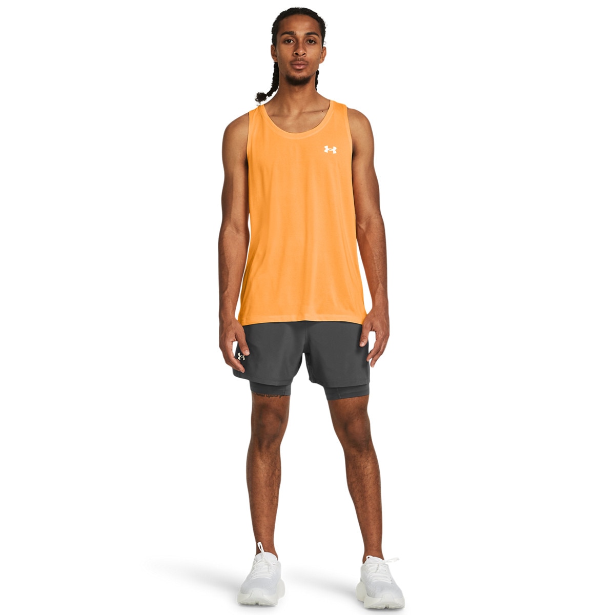 Męskie spodenki do biegania Under Armour UA Launch 5'' 2-in-1 Short - szare