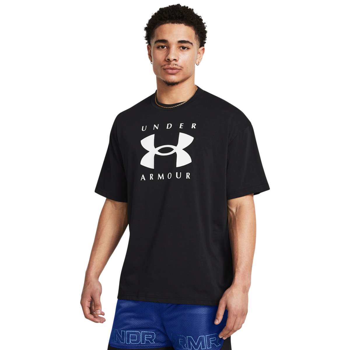 Męski t-shirt z nadrukiem Under Armour UA M Hw Os Branded Ss - czarny