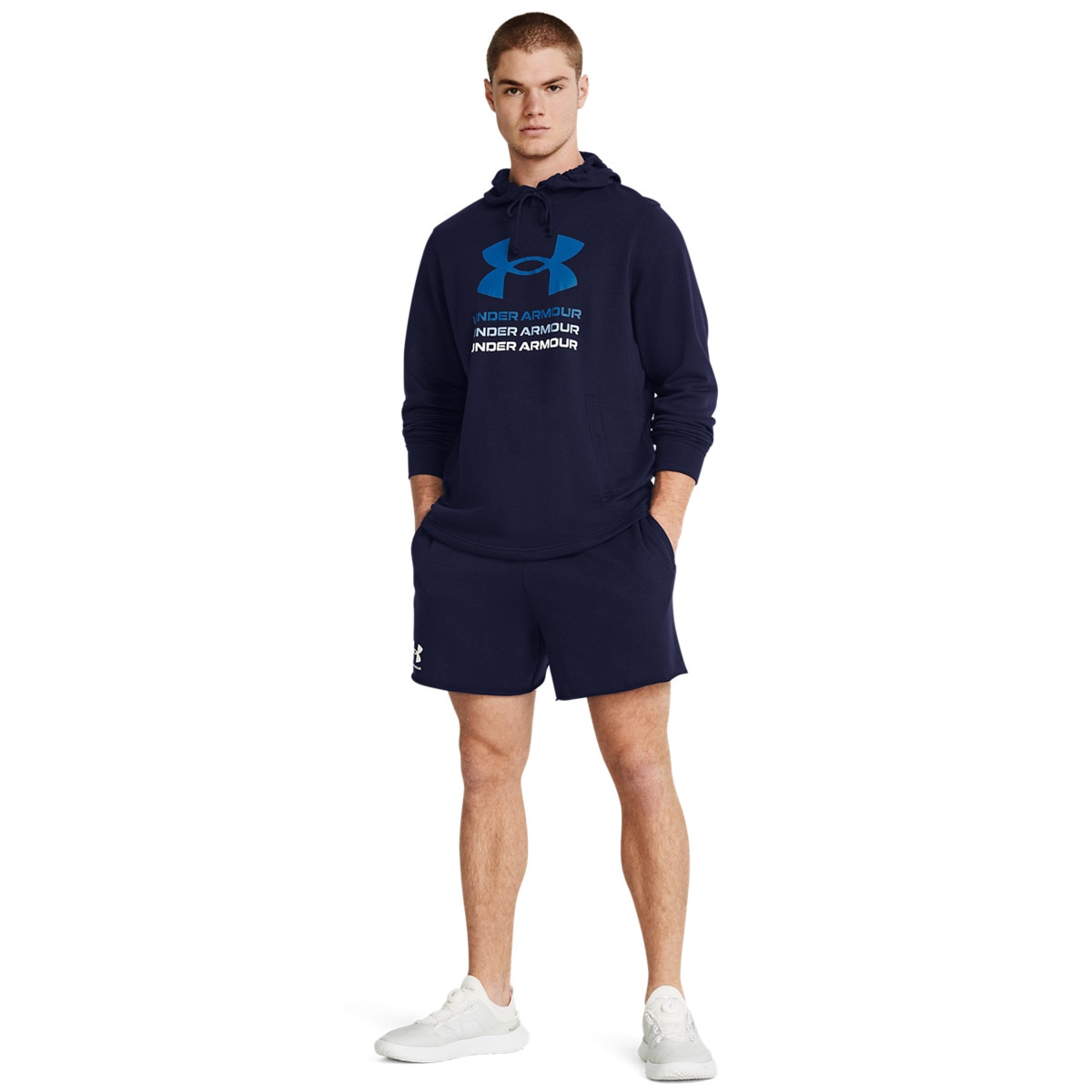 Męskie spodenki dresowe Under Armour UA Rival Terry 6in Short - granatowe
