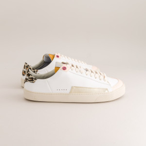 Fleeters Peach Leopard Schuhe Damen weiß
