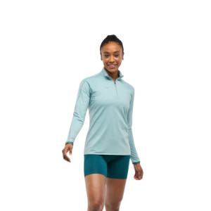 Hoka Glidetech Quarter Zip Bekleidung Damen grau