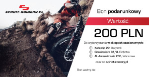 Prezent dla Rowerzysty. Karta Podarunkowa 100 - 1000 PLN